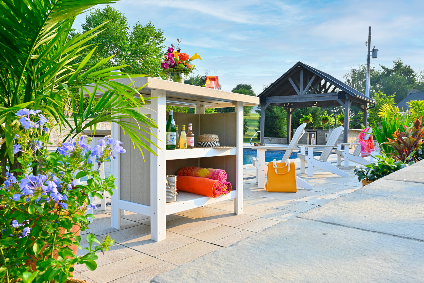 LuxCraft Recycled Plastic Serving Bar (Stools sold separately) - LEAD TIME TO SHIP 3 TO 4 WEEKS