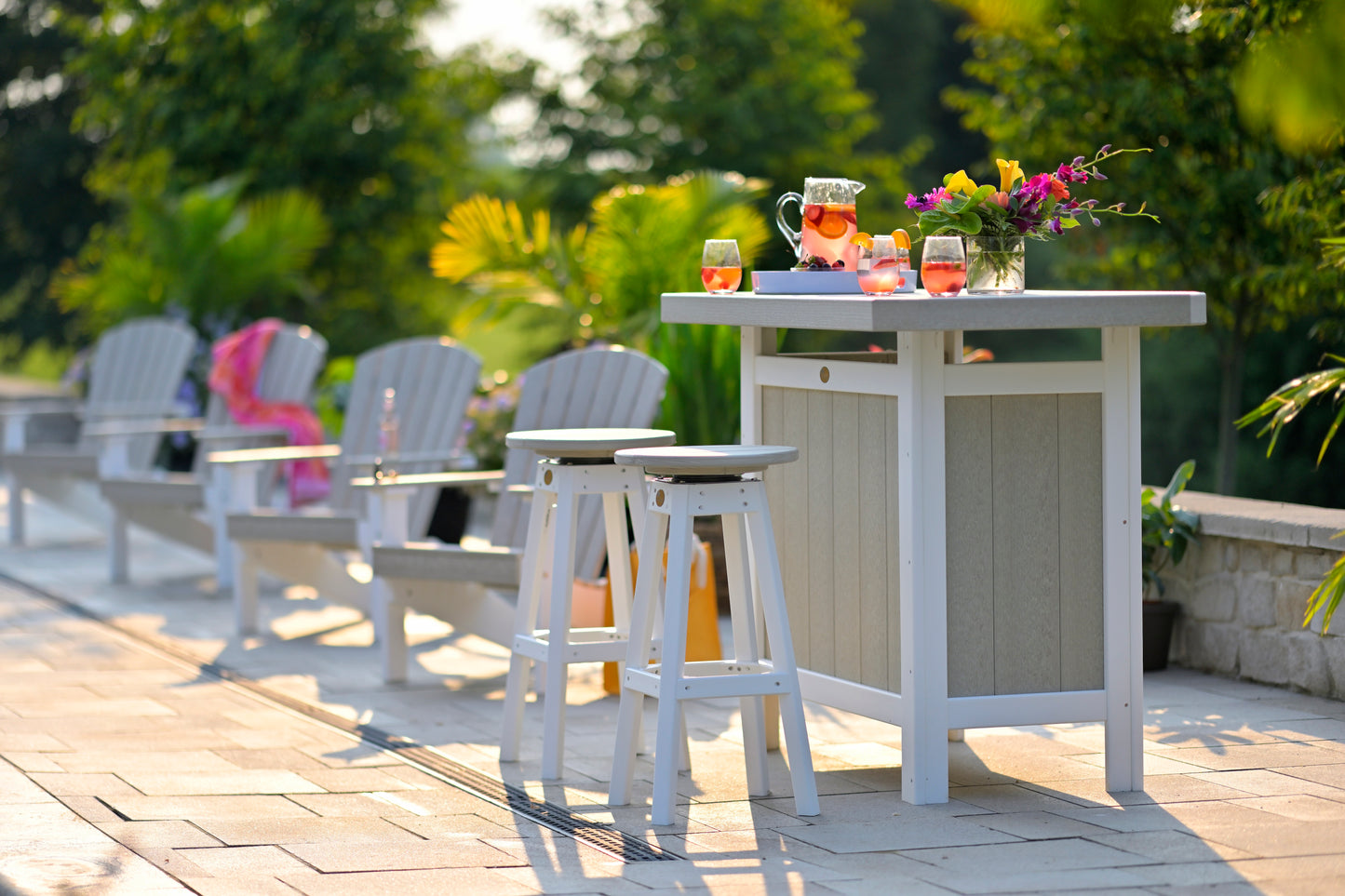 LuxCraft Recycled Plastic Serving Bar (Stools sold separately) - LEAD TIME TO SHIP 3 TO 4 WEEKS