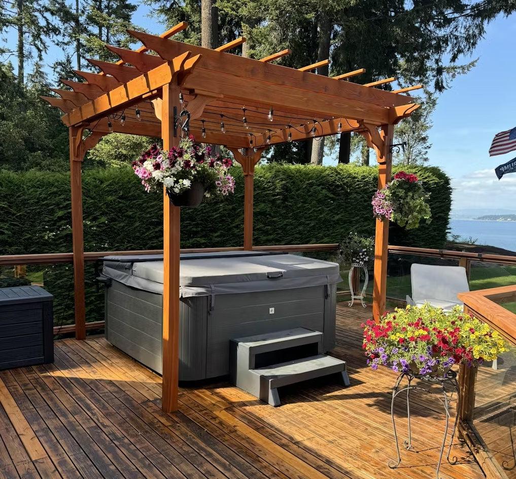 Regallion Outdoor Western Red Cedar 8' x 8' Pergola W/ Swing Hangers - LEAD TIME TO SHIP 2 WEEKS