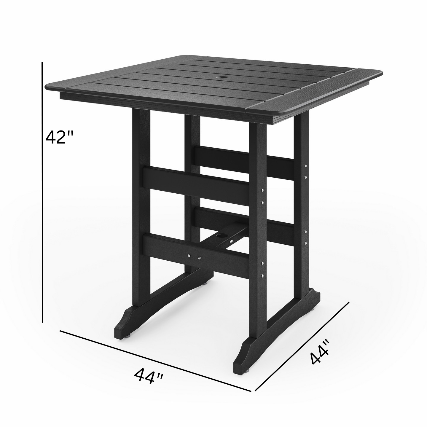 Sopoly 44" Savannah Recycled Plastic Square Bar Table (BAR HEIGHT) - LEAD TIME TO SHIP 5 BUSINESS DAYS OR LESS
