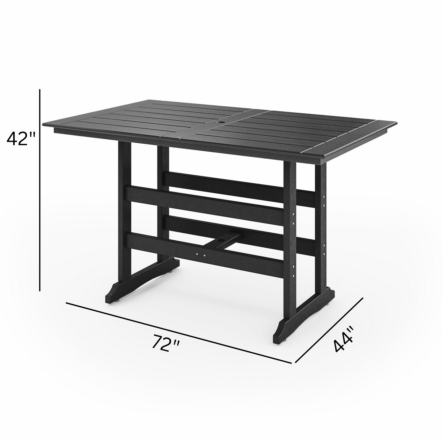 Sopoly 72" Savannah Farmhouse Recycled Plastic Bar Table (BAR HEIGHT) - LEAD TIME TO SHIP 5 BUSINESS DAYS OR LESS