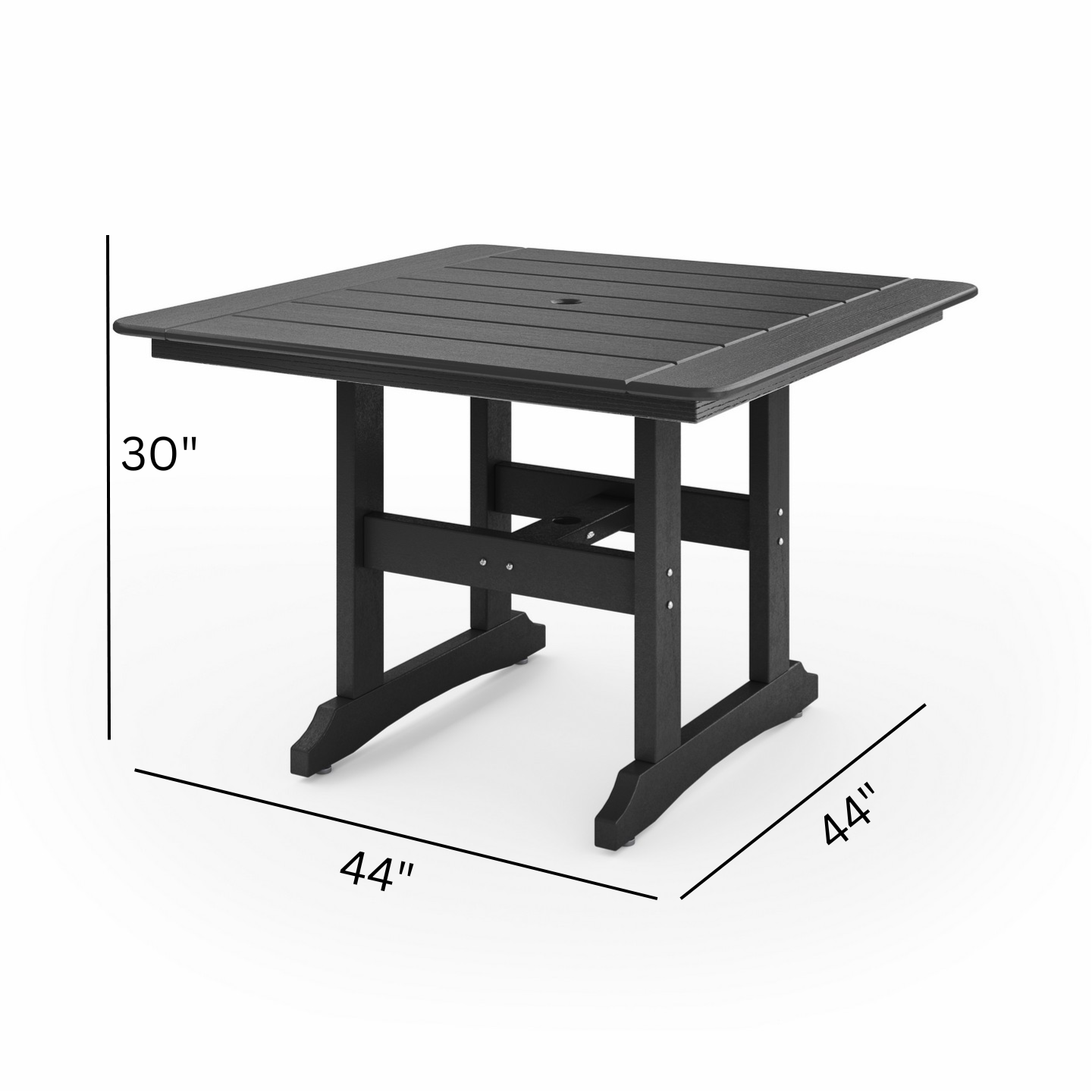 Sopoly 44" Savannah Recycled Plastic Square Dining Table (DINING HEIGHT) - LEAD TIME TO SHIP 5 BUSINESS DAYS OR LESS