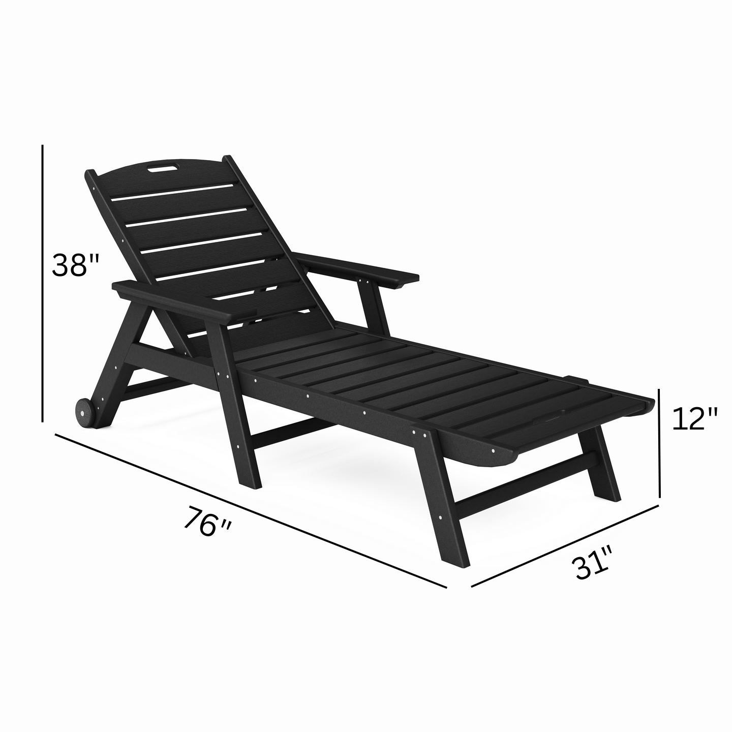 Sopoly Recycled Plastic Flat Chaise Lounge - LEAD TIME TO SHIP 5 BUSINESS DAYS OR LESS