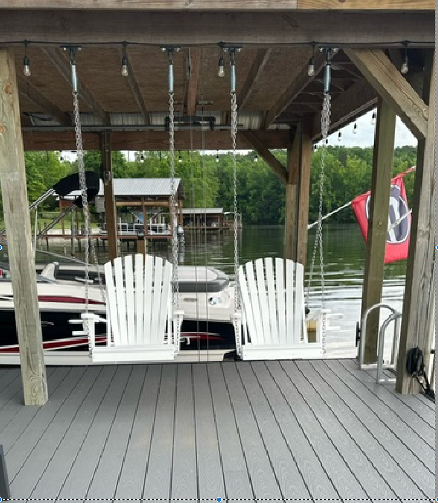 Bryton Park Poly Furniture Amish Made Recycled Plastic Single Adirondack Porch Swing - LEAD TIME TO SHIP 10 BUSINESS DAYS