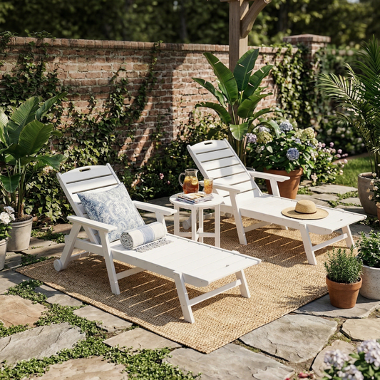 Sopoly Recycled Plastic Flat Chaise Lounge - LEAD TIME TO SHIP 5 BUSINESS DAYS OR LESS