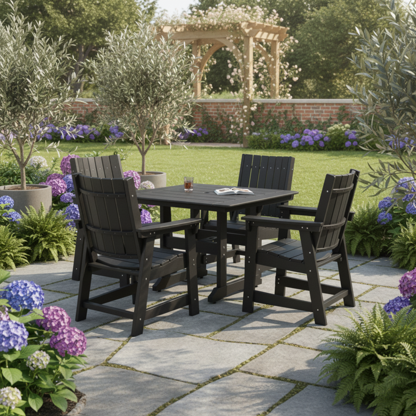 Sopoly 44" Savannah Recycled Plastic Square Dining Table (DINING HEIGHT) - LEAD TIME TO SHIP 5 BUSINESS DAYS OR LESS
