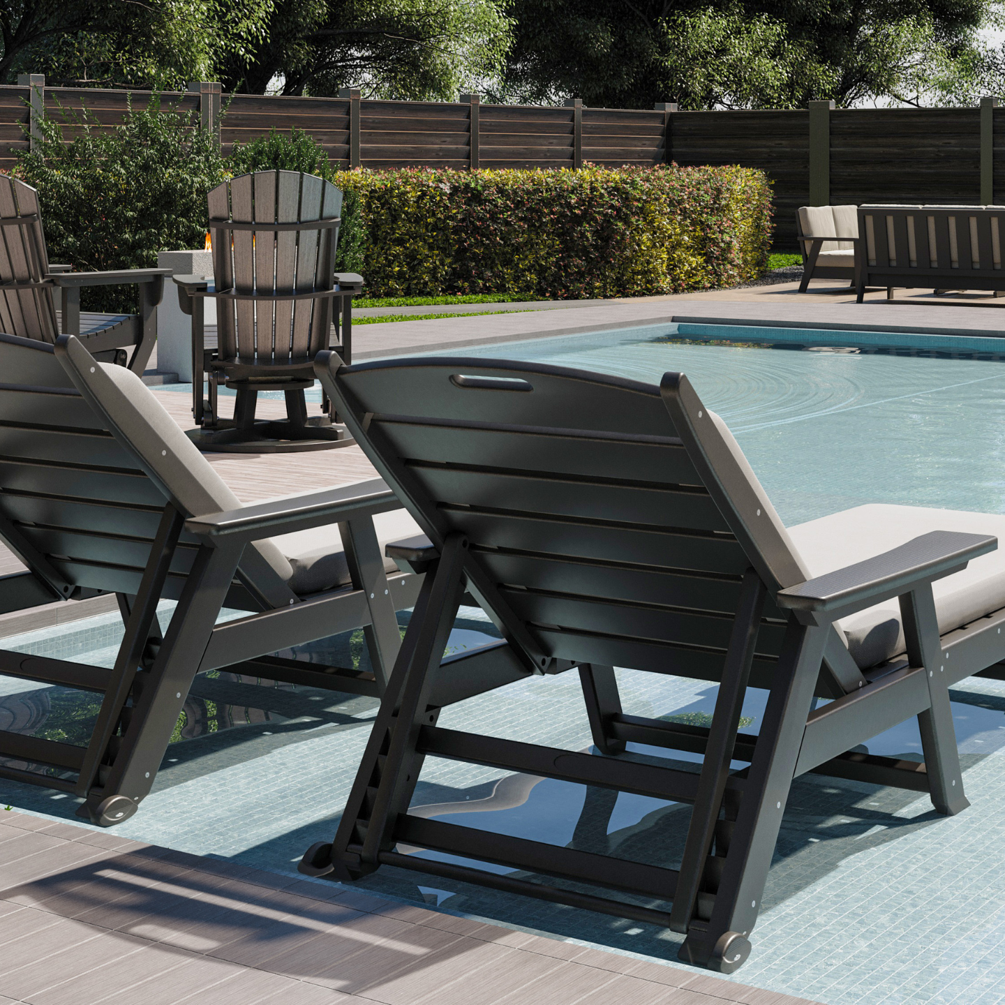 Sopoly Recycled Plastic Flat Chaise Lounge - LEAD TIME TO SHIP 5 BUSINESS DAYS OR LESS