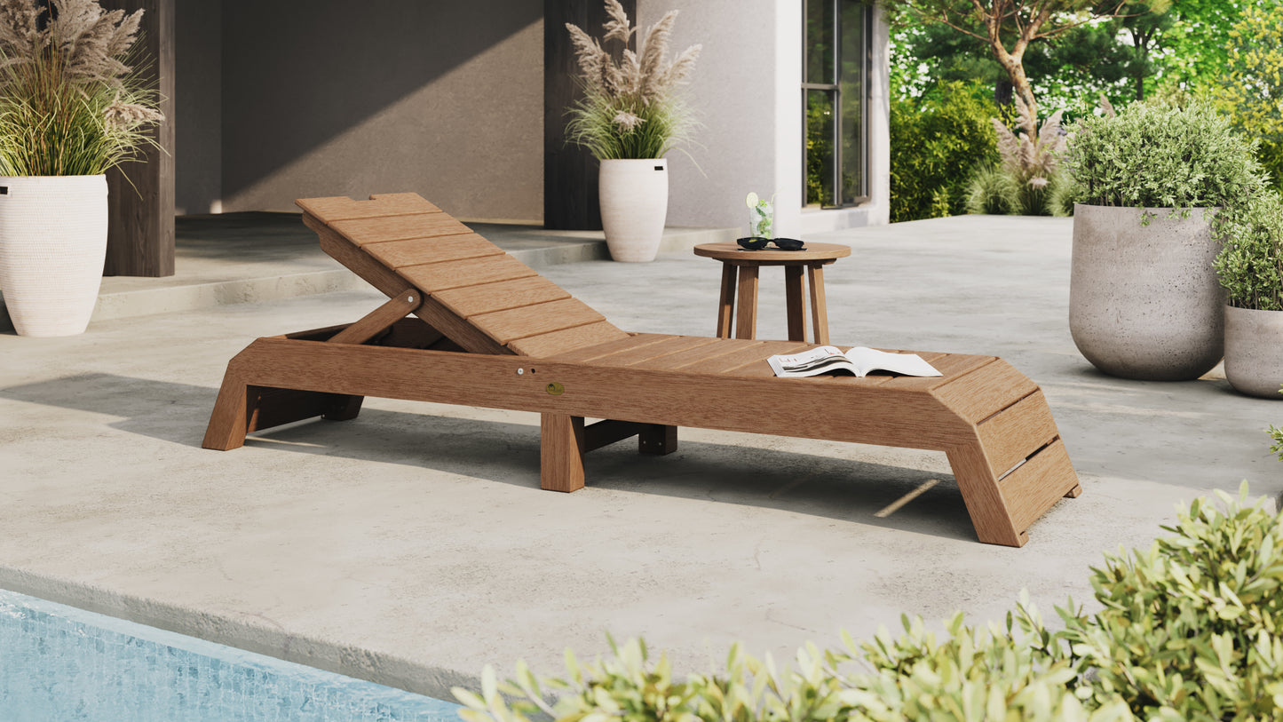 LuxCraft Recycled Plastic Urban Chaise Lounge Chair - LEAD TIME TO SHIP 7 BUSINESS DAYS OR LESS