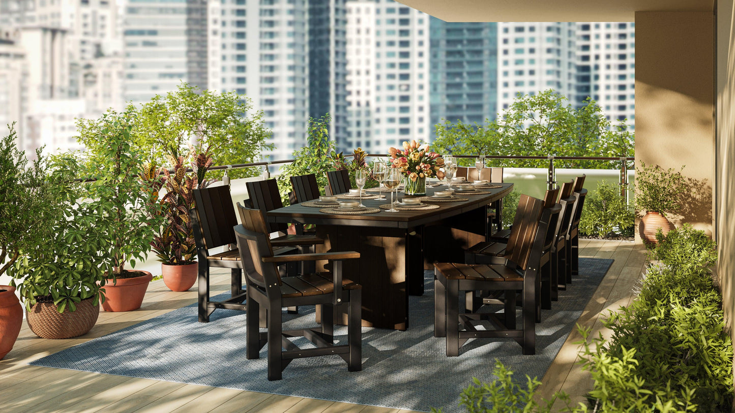 LuxCraft Recycled Plastic 4’ x 10’ Urban Oval Table (DINING HEIGHT) - LEAD TIME TO SHIP 3 TO 4 WEEKS