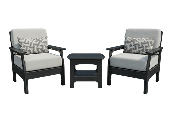 Patiova VaraMora Deep Seating Chair Set: 2 Chairs with Side Table - LEAD TIME TO SHIP 4 WEEKS