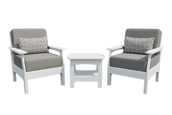 Patiova VaraMora Deep Seating Chair Set: 2 Chairs with Side Table - LEAD TIME TO SHIP 4 WEEKS