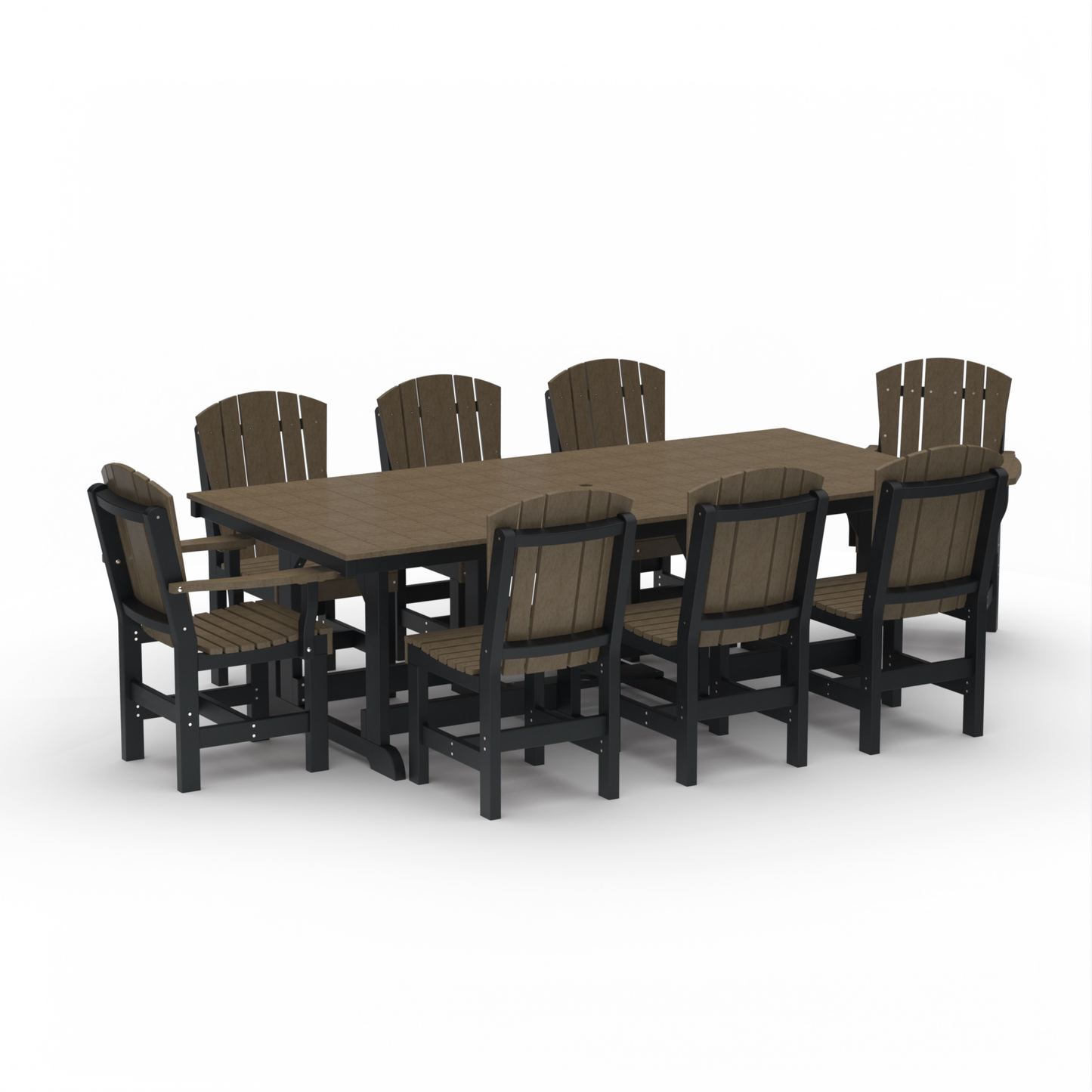 Wildridge Recycled Plastic Heritage 44"x94" Table Set with 8 Dining Chairs - LEAD TIME TO SHIP 6 WEEKS OR LESS
