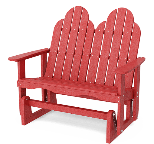 Wildridge Recycled Plastic Outdoor Classic Adirondack Glider - LEAD TIME TO SHIP 10 BUSINESS DAYS OR LESS