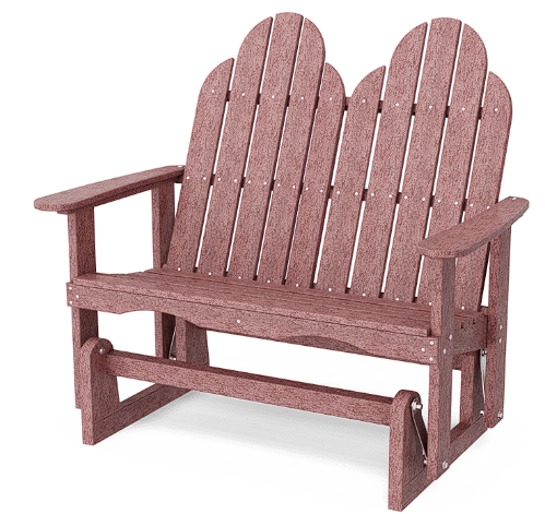 Wildridge Recycled Plastic Outdoor Classic Adirondack Glider - LEAD TIME TO SHIP 10 BUSINESS DAYS OR LESS
