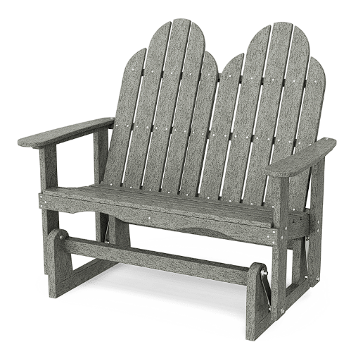 Wildridge Recycled Plastic Outdoor Classic Adirondack Glider - LEAD TIME TO SHIP 10 BUSINESS DAYS OR LESS