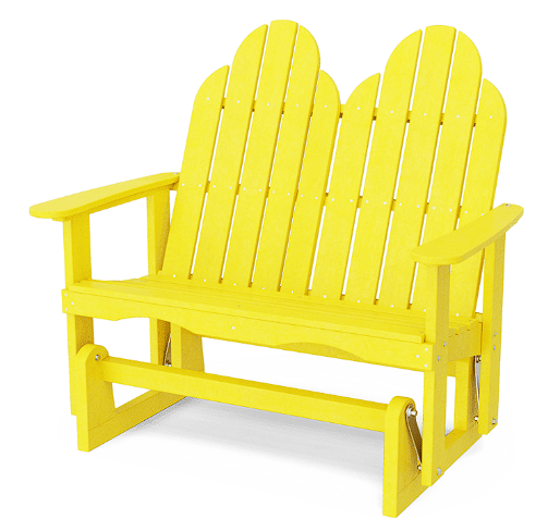 Wildridge Recycled Plastic Outdoor Classic Adirondack Glider - LEAD TIME TO SHIP 10 BUSINESS DAYS OR LESS