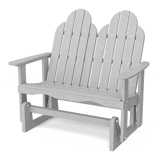 Wildridge Recycled Plastic Outdoor Classic Adirondack Glider - LEAD TIME TO SHIP 10 BUSINESS DAYS OR LESS