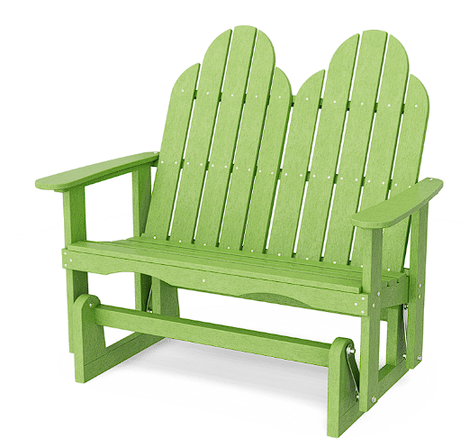 Wildridge Recycled Plastic Outdoor Classic Adirondack Glider - LEAD TIME TO SHIP 10 BUSINESS DAYS OR LESS