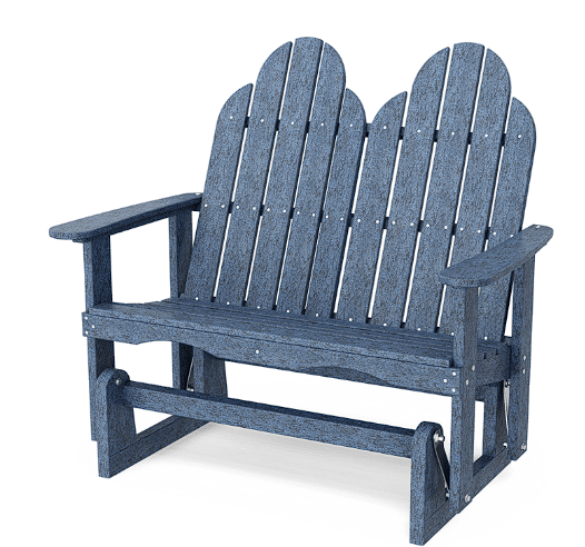 Wildridge Recycled Plastic Outdoor Classic Adirondack Glider - LEAD TIME TO SHIP 10 BUSINESS DAYS OR LESS