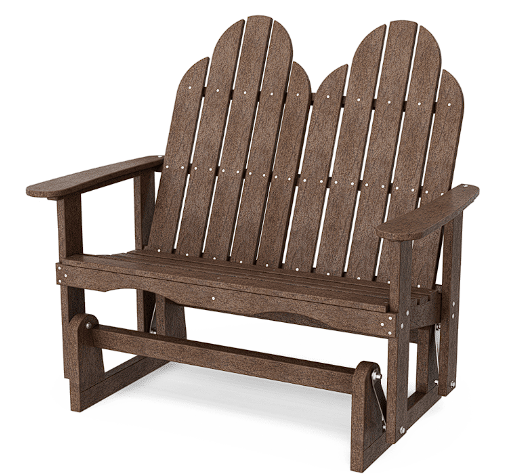 Wildridge Recycled Plastic Outdoor Classic Adirondack Glider - LEAD TIME TO SHIP 10 BUSINESS DAYS OR LESS