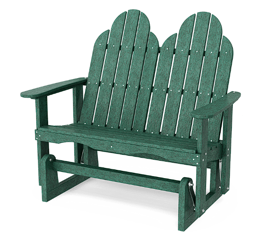 Wildridge Recycled Plastic Outdoor Classic Adirondack Glider - LEAD TIME TO SHIP 10 BUSINESS DAYS OR LESS