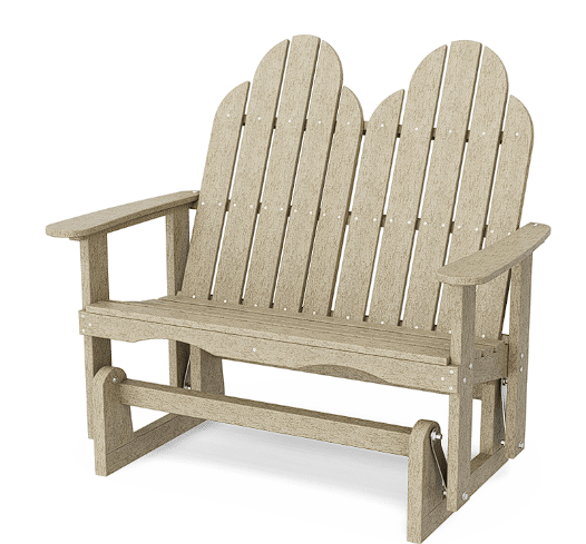 Wildridge Recycled Plastic Outdoor Classic Adirondack Glider - LEAD TIME TO SHIP 10 BUSINESS DAYS OR LESS