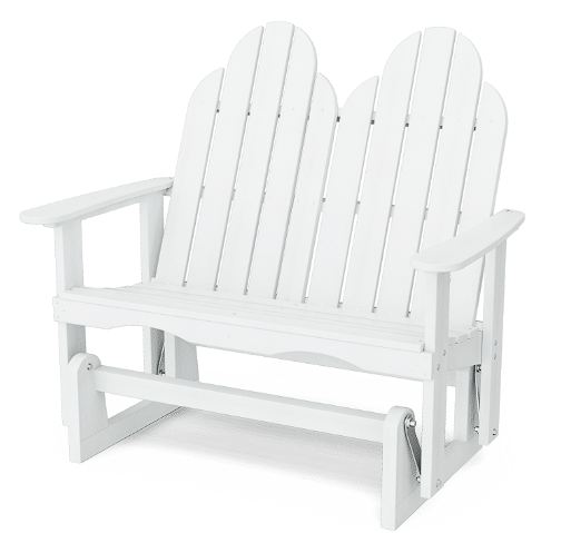 Wildridge Recycled Plastic Outdoor Classic Adirondack Glider - LEAD TIME TO SHIP 10 BUSINESS DAYS OR LESS