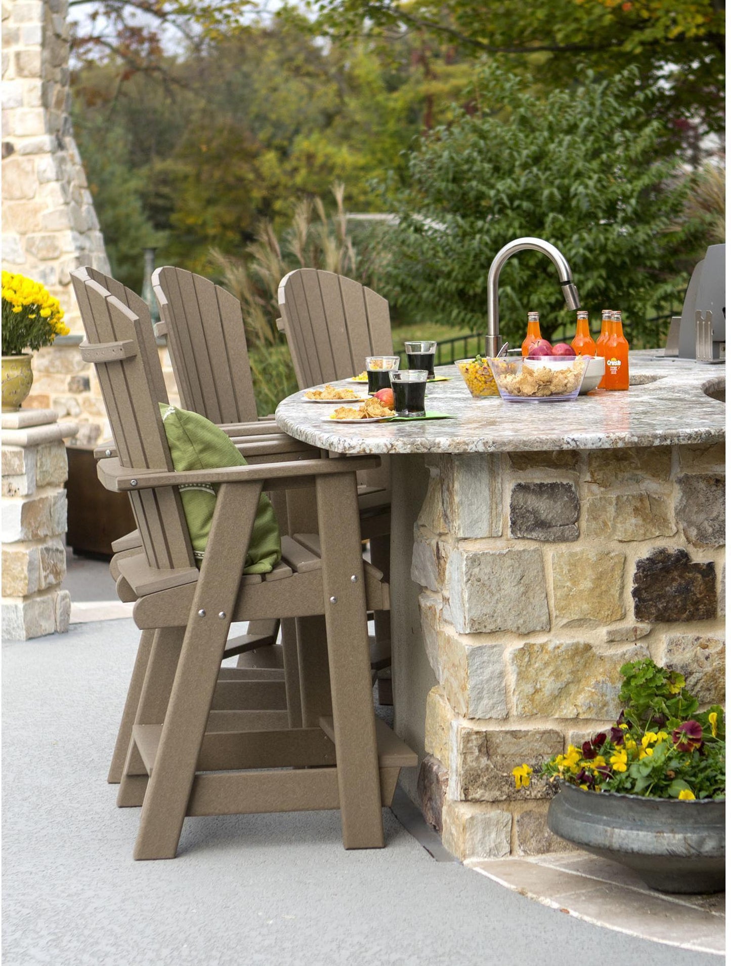 Leisure Lawns Amish Poly Fan-Back Balcony 3pc Set (BAR HEIGHT) - LEAD TIME TO SHIP 4 WEEKS
