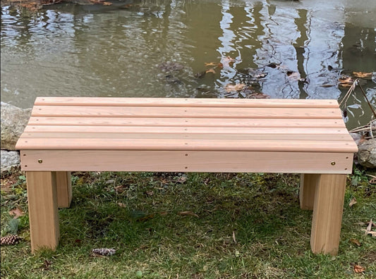 A&L FURNITURE CO. Western Red Cedar 4ft Cedar Courtyard Bench - LEAD TIME TO SHIP 2 WEEKS