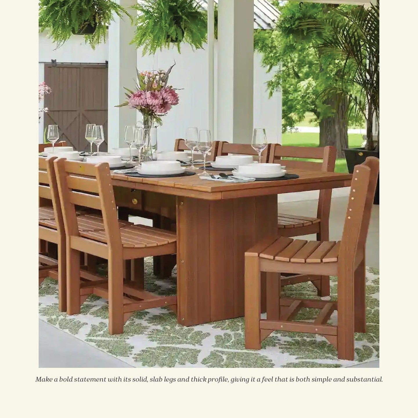 LuxCraft Recycled Plastic 3' x 8' Urban Rectangular Table (DINING HEIGHT) - LEAD TIME TO SHIP 3 TO 4 WEEKS