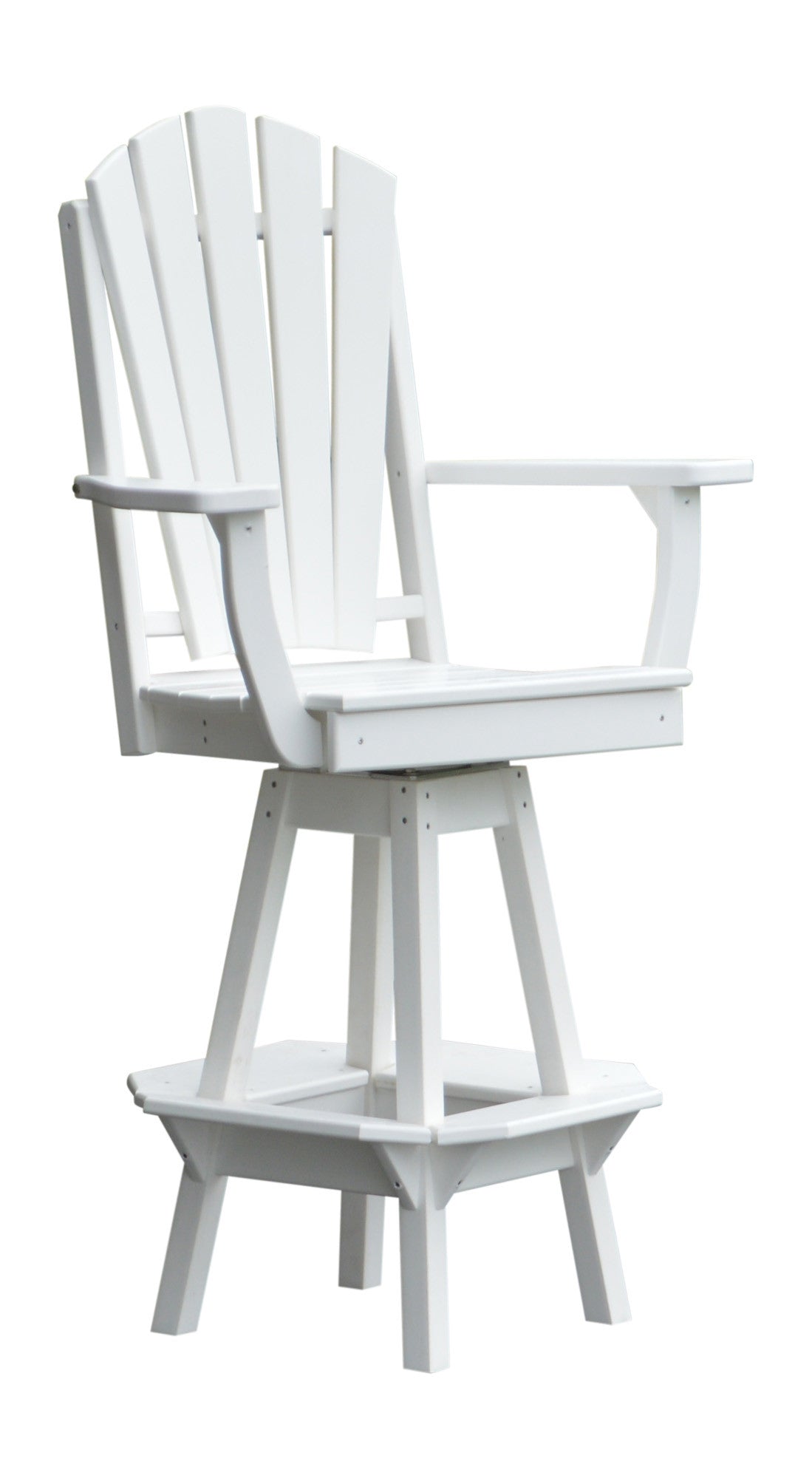 Bryton Park Poly Furniture Recycled Plastic 6' Bar Table with Fanback Swivel Bar Chairs 7 Piece Set - LEAD TIME TO SHIP 3 WEEKS OR LESS