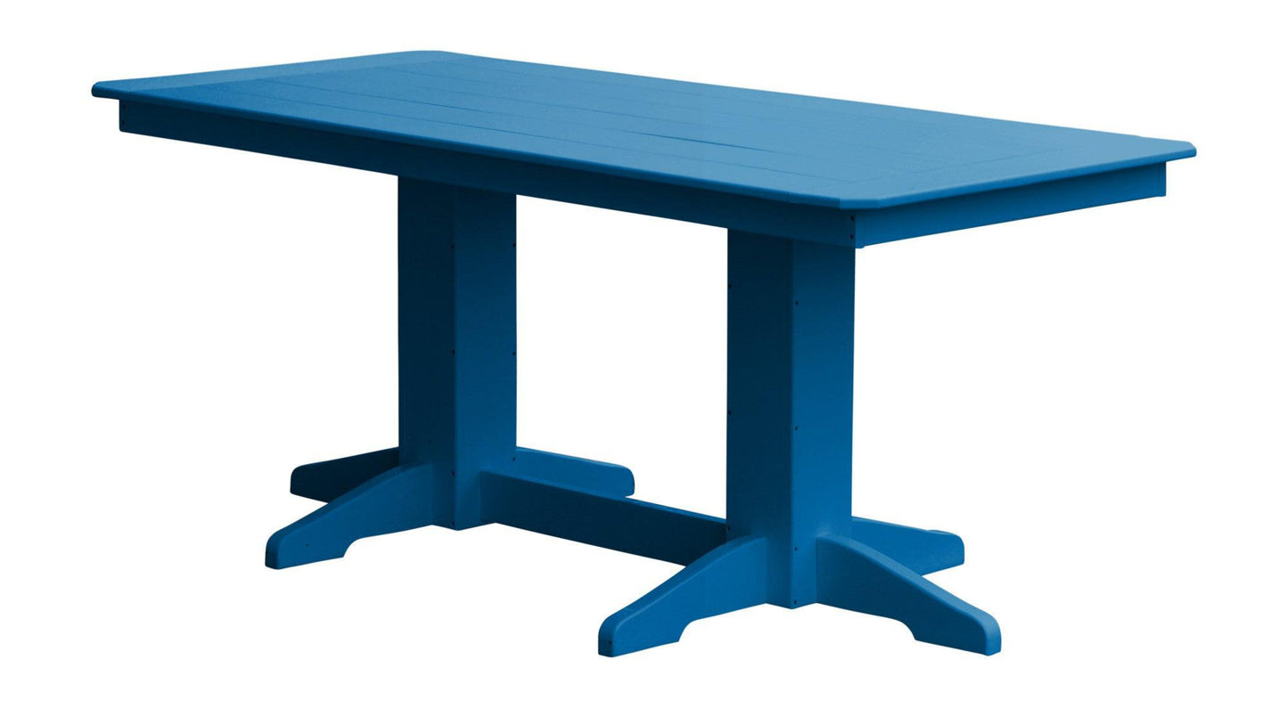 Bryton Park Poly Furniture Recycled Plastic 6ft Dining Table with Traditional Dining Chairs 7 Piece Set - LEAD TIME TO SHIP 2 WEEKS OR LESS