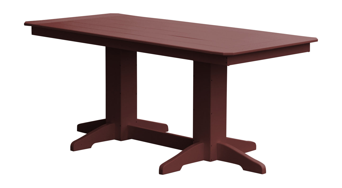 Bryton Park Poly Furniture Recycled Plastic 6ft Dining Table with Traditional Dining Chairs 7 Piece Set - LEAD TIME TO SHIP 2 WEEKS OR LESS