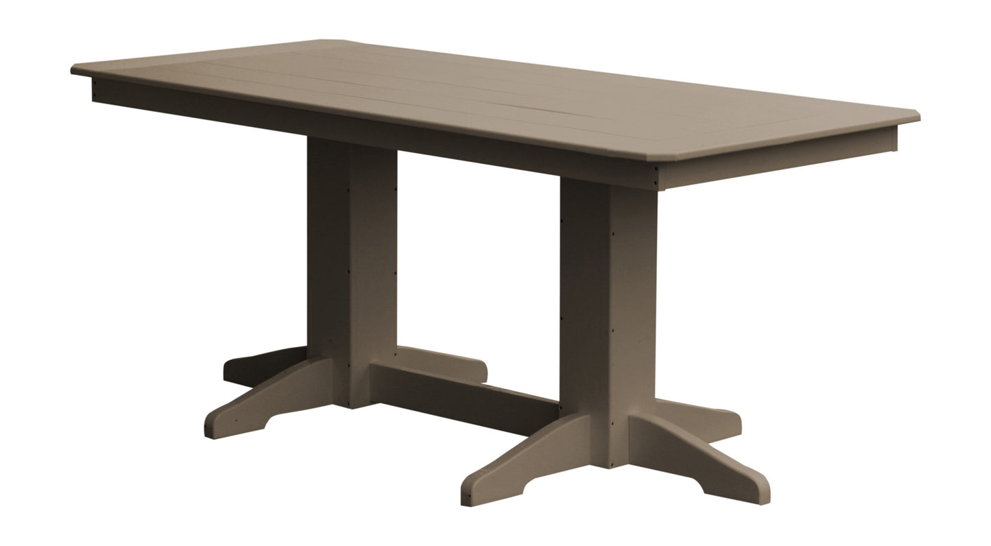 Bryton Park Poly Furniture Recycled Plastic 6ft Dining Table with Traditional Dining Chairs 7 Piece Set - LEAD TIME TO SHIP 2 WEEKS OR LESS