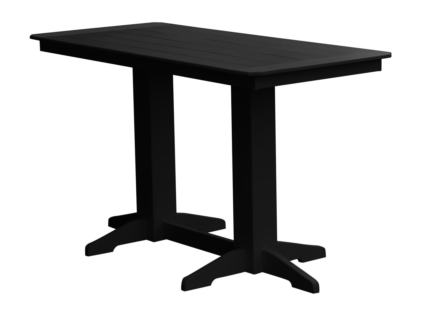 Bryton Park Poly Furniture Recycled Plastic 6' Bar Table with Fanback Swivel Bar Chairs 7 Piece Set - LEAD TIME TO SHIP 3 WEEKS OR LESS