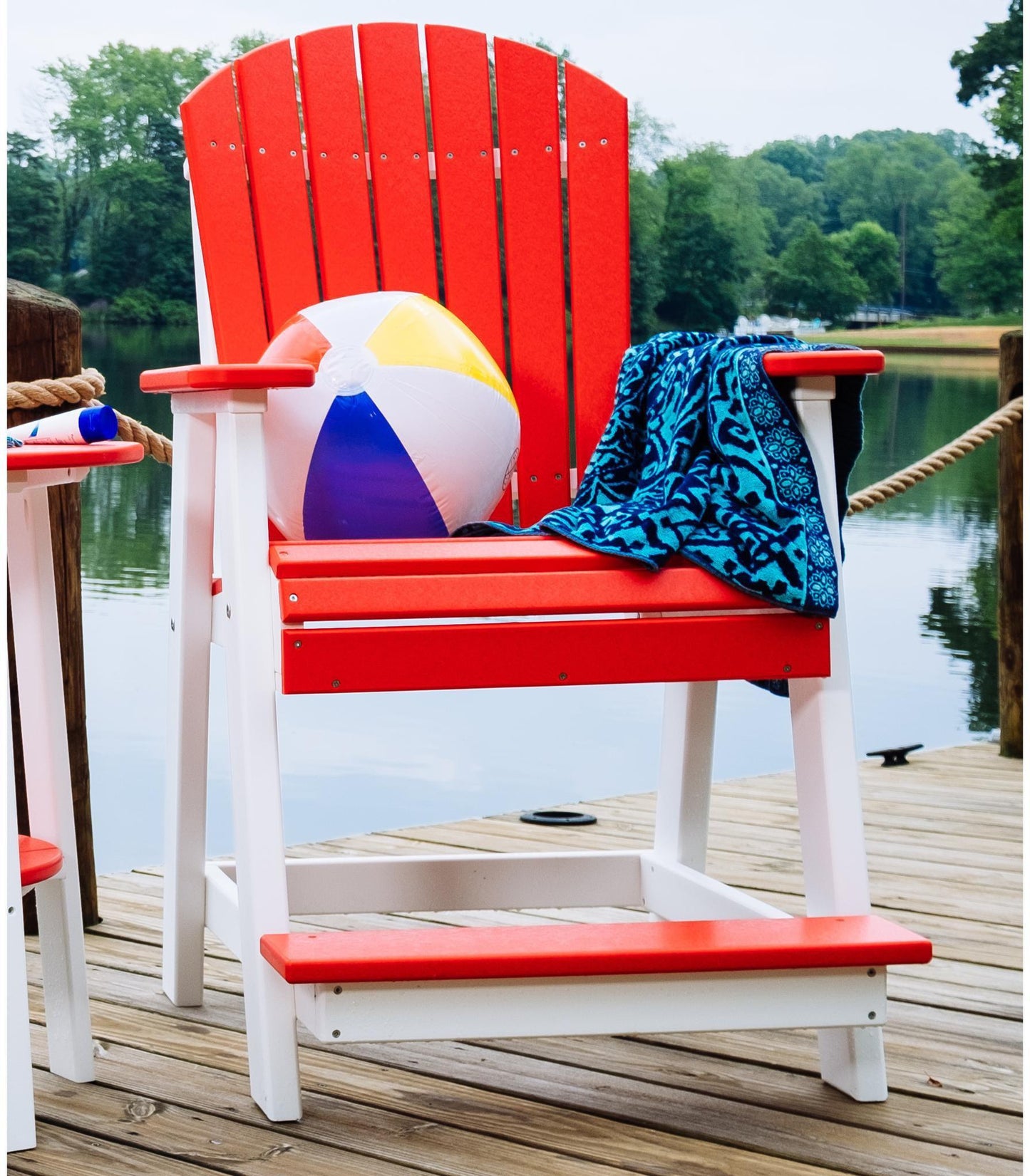 LuxCraft Recycled Plastic Adirondack Balcony Chair Set with 28"H Side Table (Counter Height ) - LEAD TIME TO SHIP 7 BUSINESS DAYS OR LESS