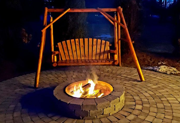 rustic cedar lawn swing varnished 