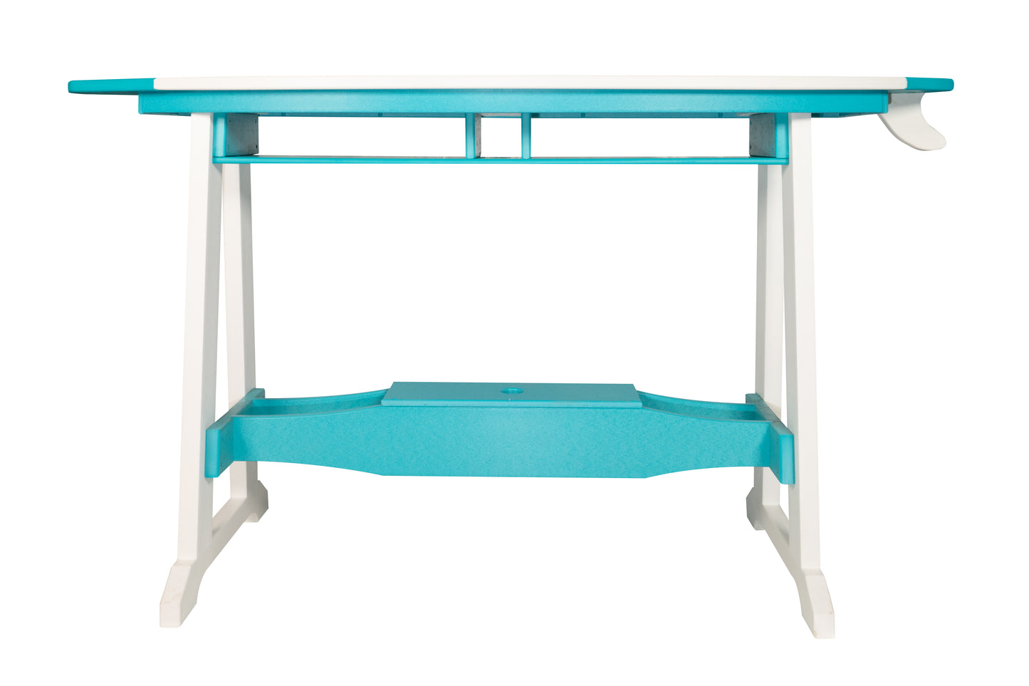 Beaver Dam Woodworks 6' Surf-Aira Bar Table Saddle Bar Stool w/ Back 5 Piece Set - BAR HEIGHT - LEAD TIME TO SHIP 4 WEEKS OR LESS