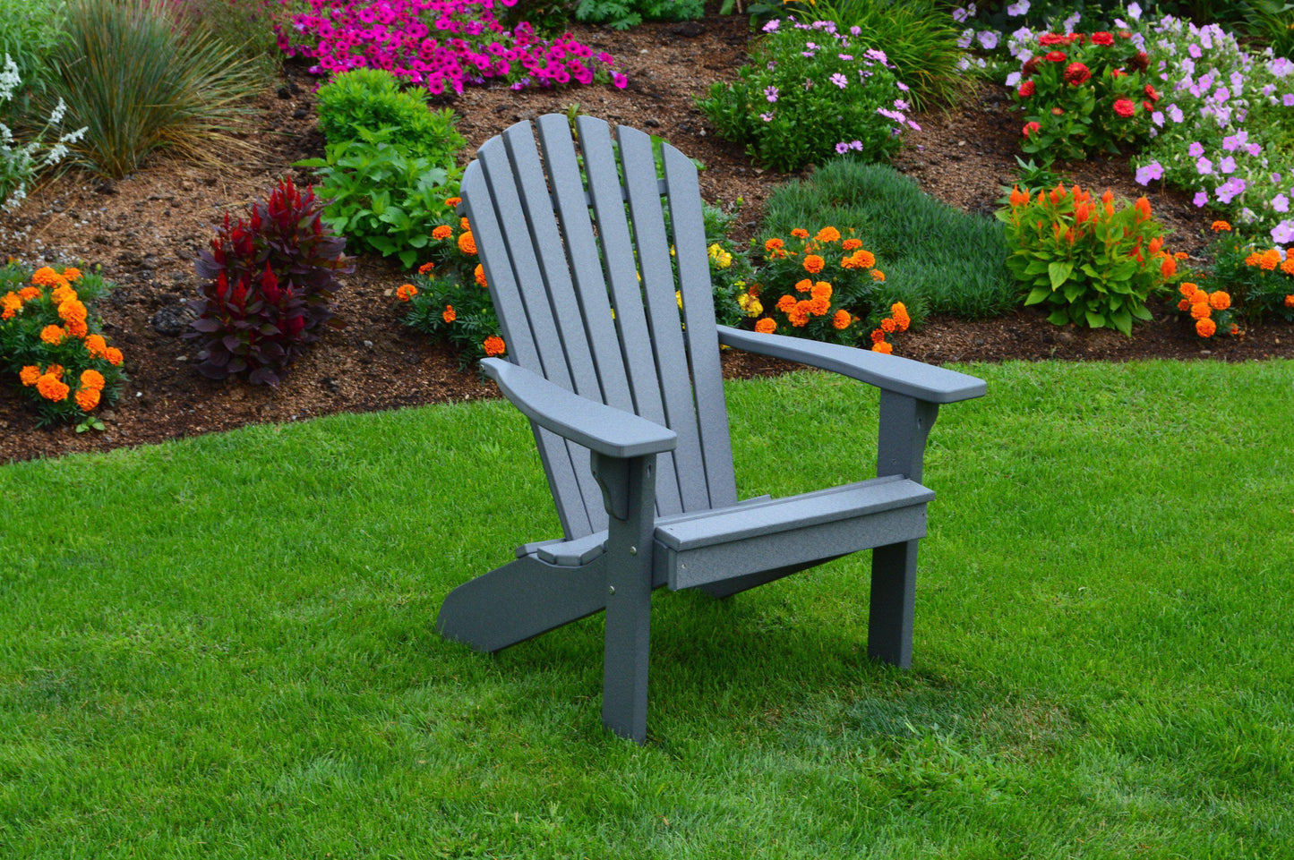 A&L Furniture Co. Amish Made Recycled Plastic Fanback Adirondack Chair - LEAD TIME TO SHIP 10 BUSINESS DAYS