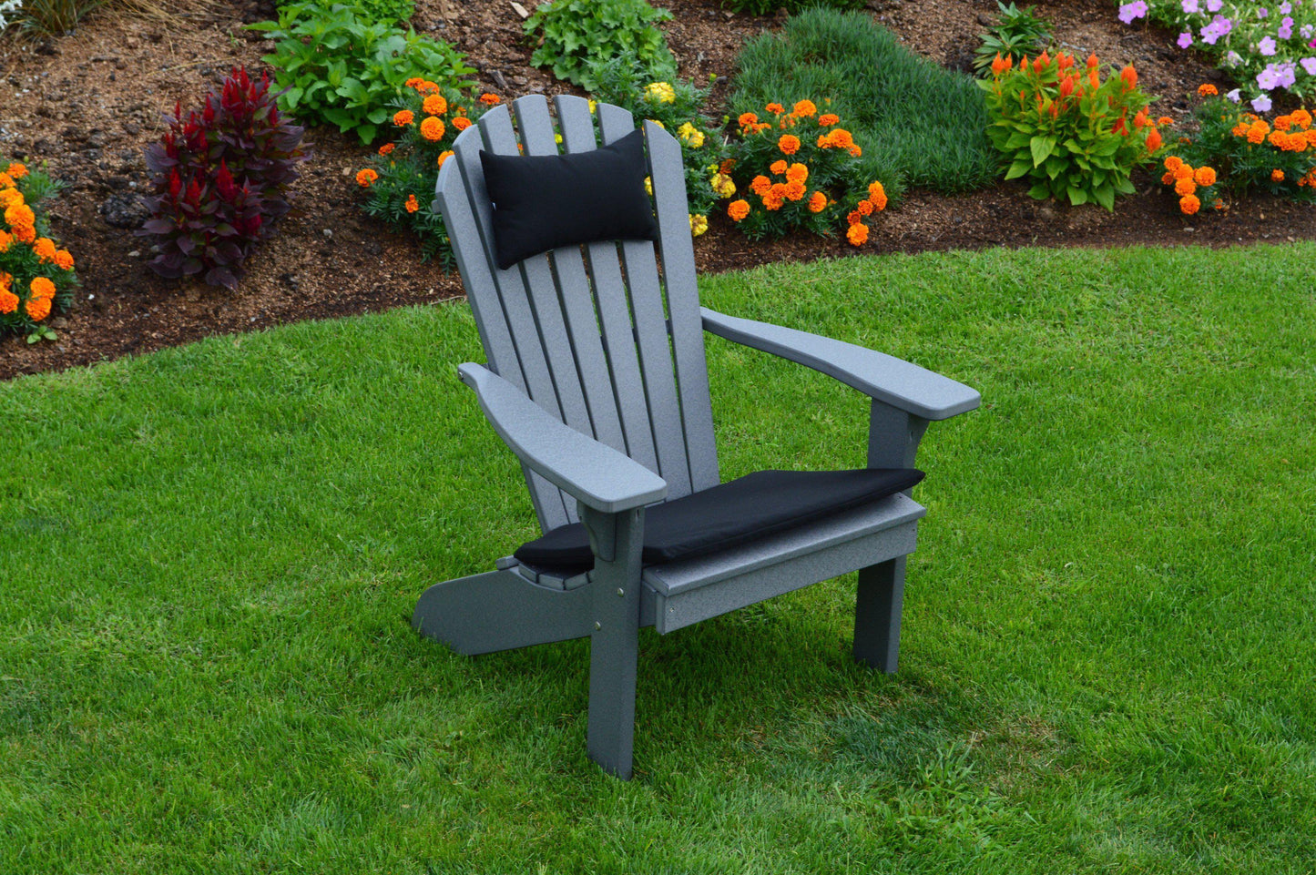 A&L Furniture Co. Amish Made Recycled Plastic Fanback Adirondack Chair - LEAD TIME TO SHIP 10 BUSINESS DAYS