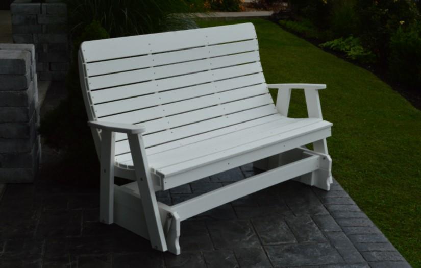 Bryton Park Poly Furniture Recycled Plastic 5' Poly High Back Winston Glider - LEAD TIME TO SHIP 10 BUSINESS DAYS