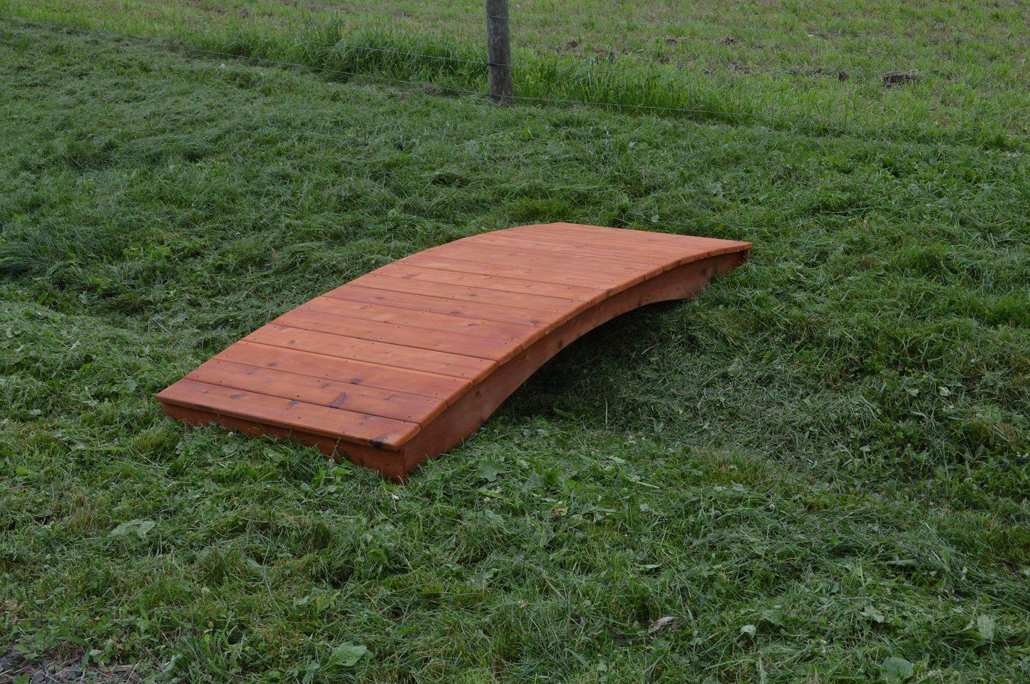 A & L Furniture Co. Western Red Cedar 4' x 10' Plank Garden Bridge - LEAD TIME TO SHIP 4 WEEKS OR LESS