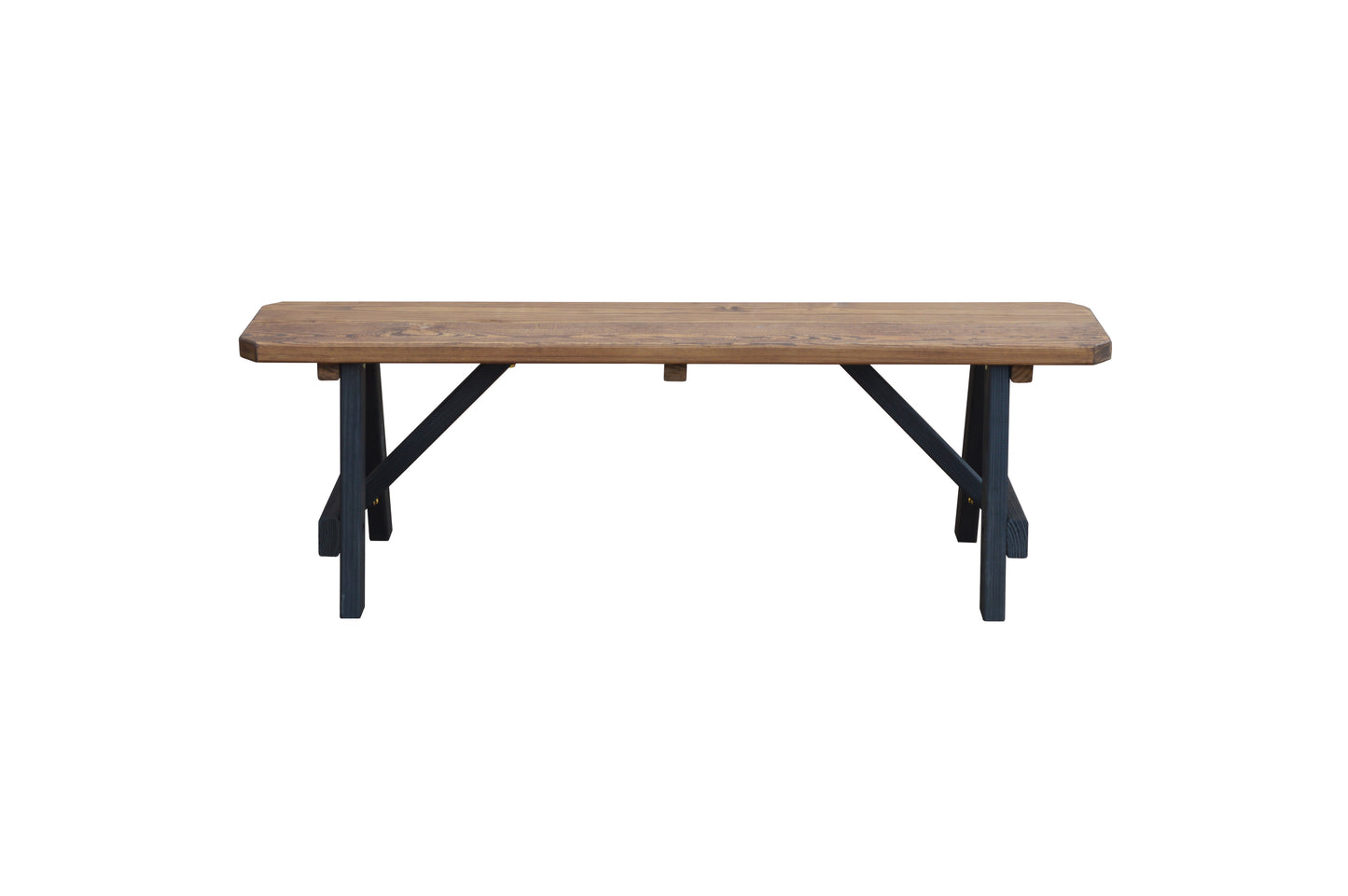 A&L Furniture Co. Pressure Treated Pine 5" Traditional Bench Only Mushroom on Black - LEAD TIME TO SHIP 10 BUSINESS DAYS