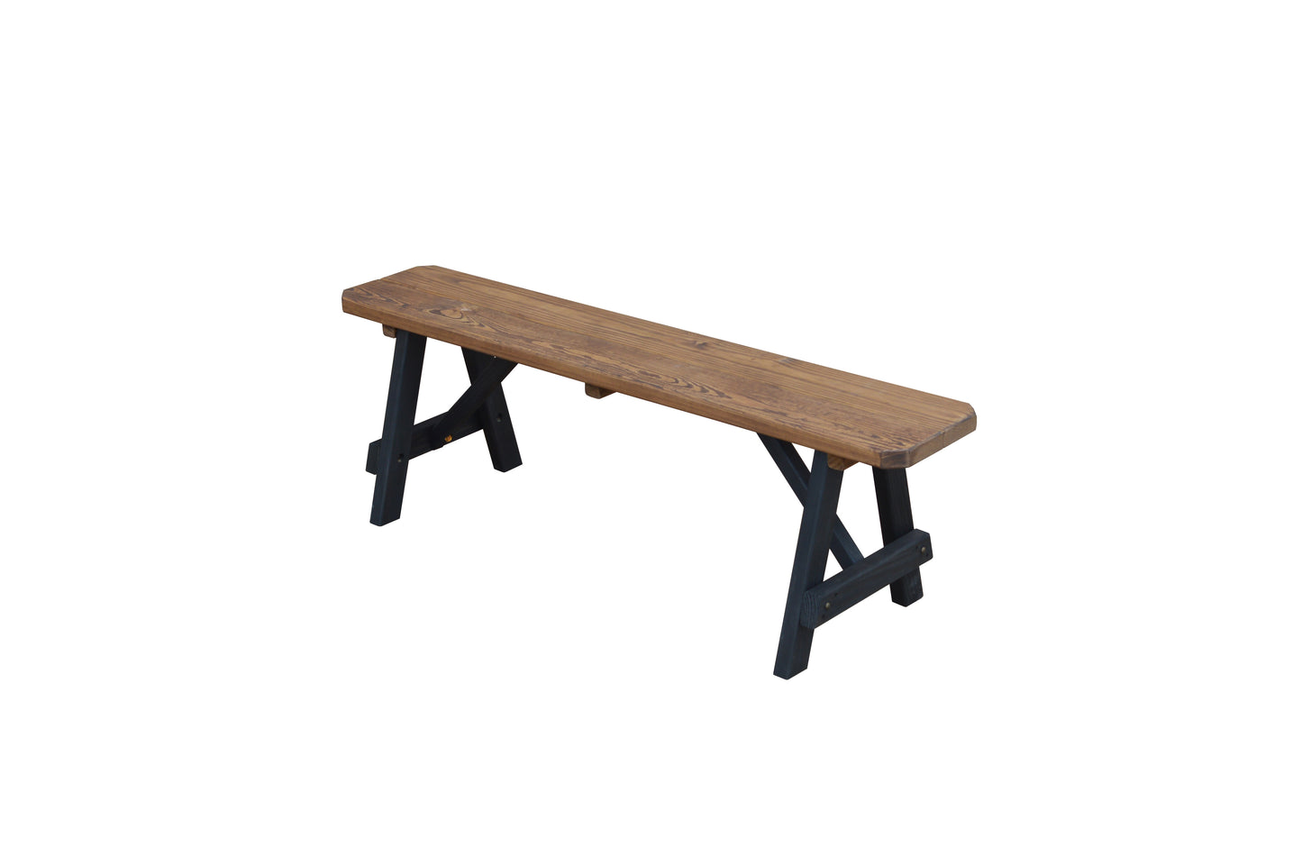 A&L Furniture Co. Pressure Treated Pine 5" Traditional Bench Only Mushroom on Black - LEAD TIME TO SHIP 10 BUSINESS DAYS
