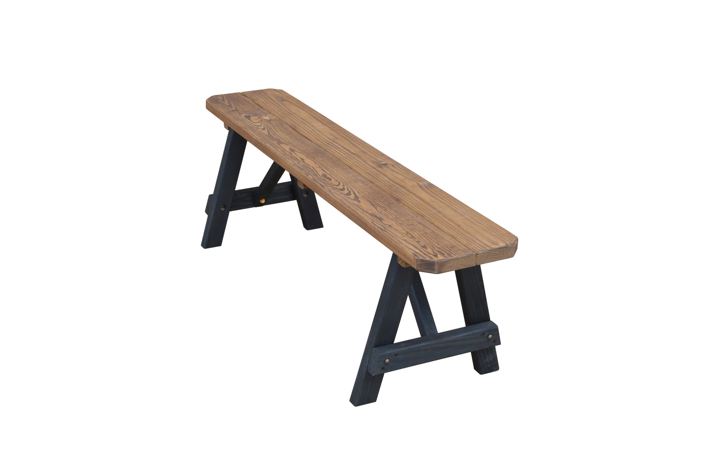 A&L Furniture Co. Pressure Treated Pine 5" Traditional Bench Only Mushroom on Black - LEAD TIME TO SHIP 10 BUSINESS DAYS