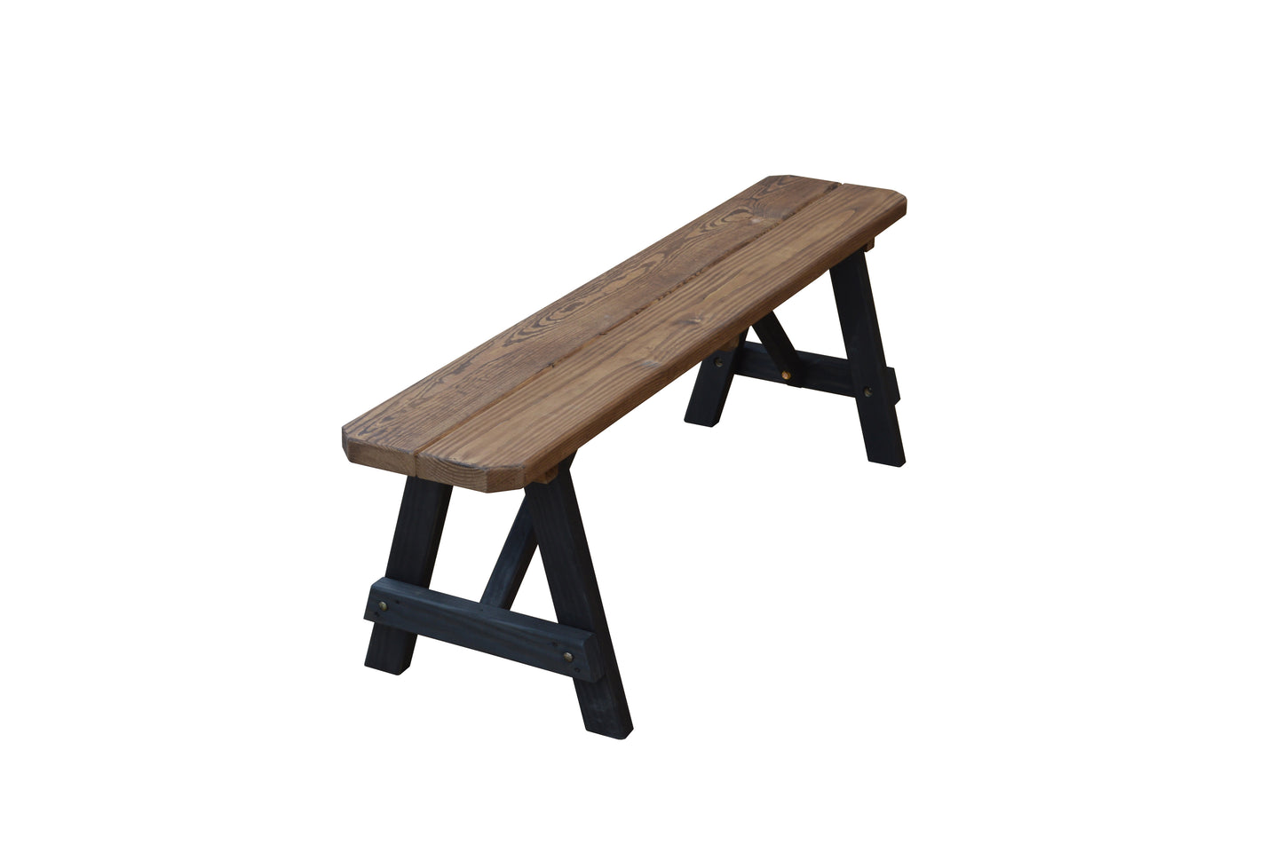 A&L Furniture Co. Pressure Treated Pine 5" Traditional Bench Only Mushroom on Black - LEAD TIME TO SHIP 10 BUSINESS DAYS