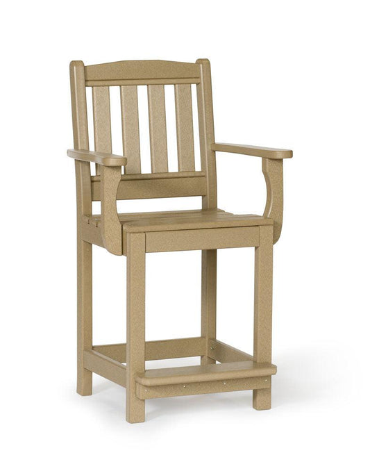 Leisure Lawns Amish Made Recycled Plastic English Garden Arm Chair (Counter Height) Model #221C - LEAD TIME TO SHIP 4 WEEKS