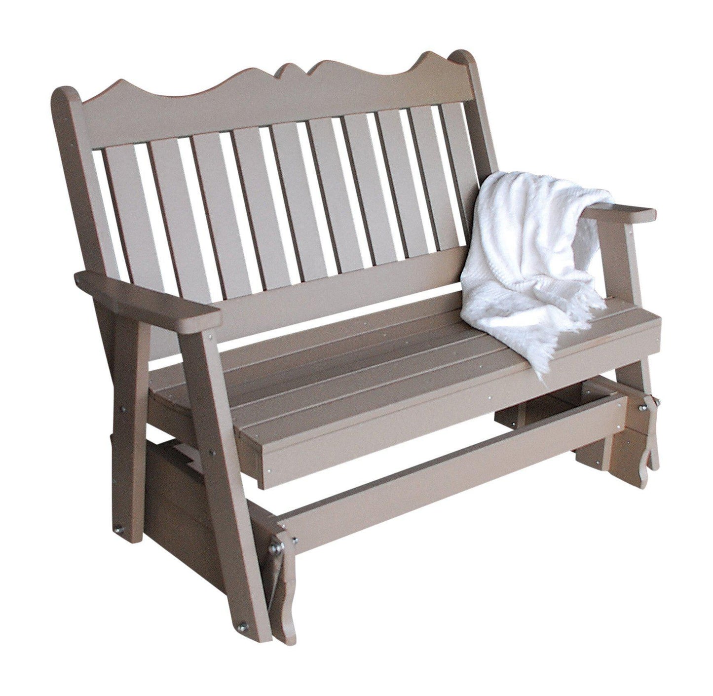Bryton Park Poly Furniture Royal English Recycled Plastic 5ft Glider Chair - LEAD TIME TO SHIP 10 BUSINESS DAYS