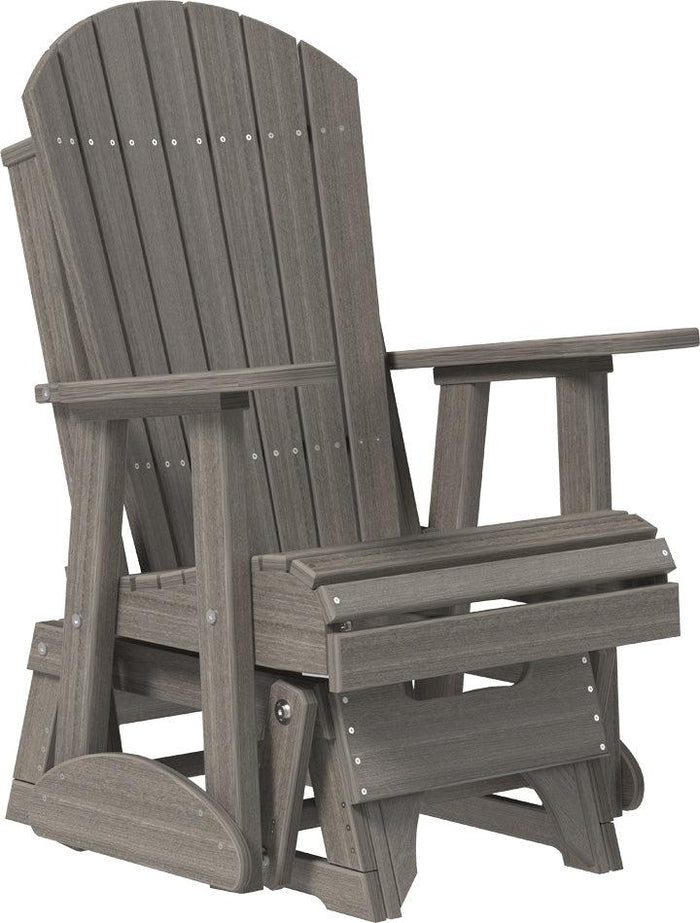 luxcraft recycled plastic 2' adirondack glider chair coastal gray