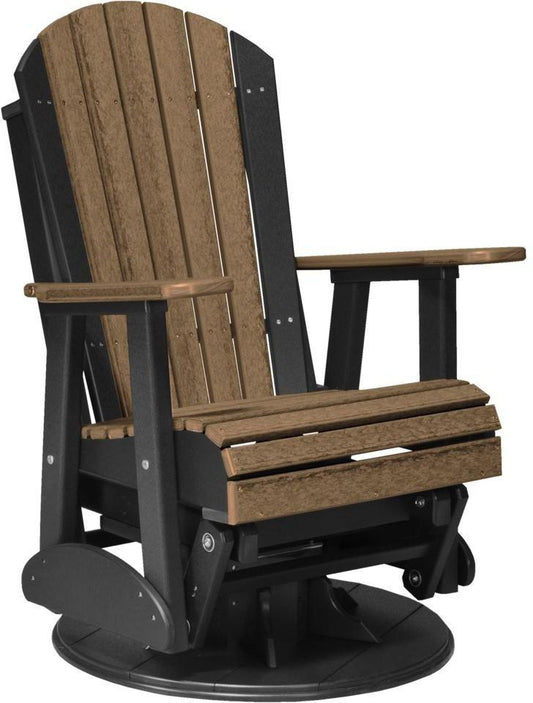 Swivel Adirondack Poly Glider Antique Mahogany Black